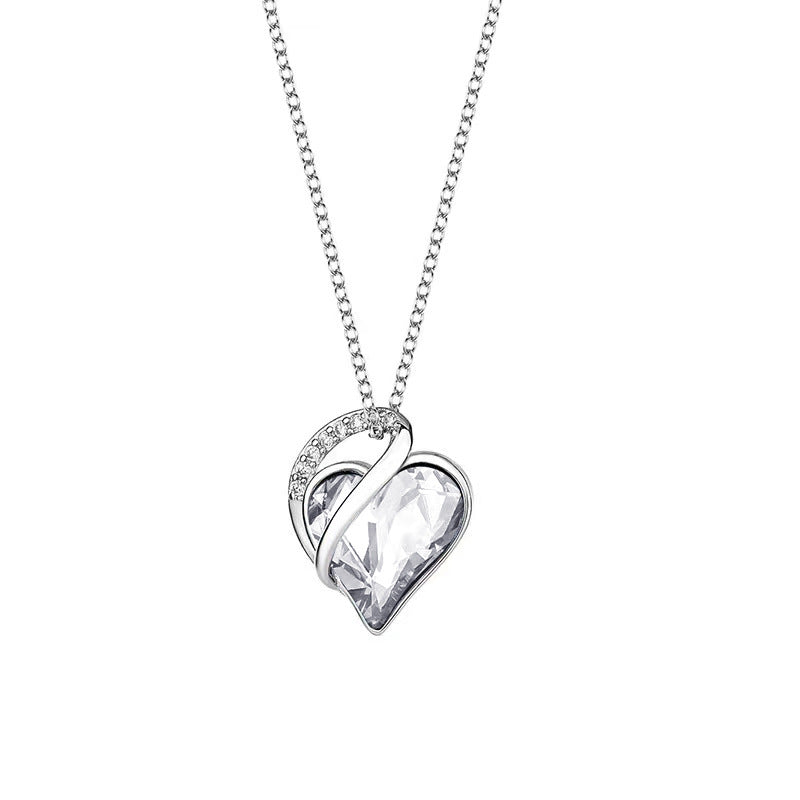 S925 Sliver Heart Shaped Geometric Necklace